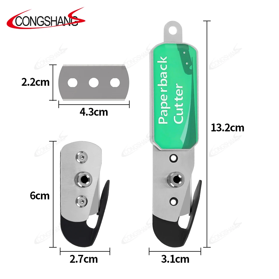 CONGSHANG Vinyl Wraps Cutter Bodyguard Safety Knife Wrapping Paper Cutter with Hidden Stain Steel Blade