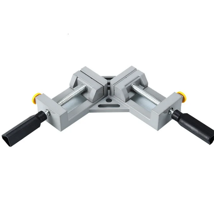 Aluminum Alloy Woodworking Right Angle Clamp, Double Handle 90 Degree Corner Clamp, Adjustable Photo Frame Angle Clip Clamp Tool