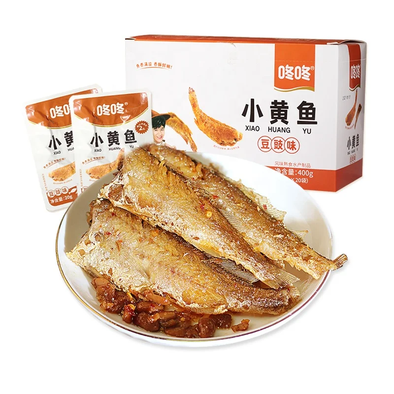 Маленькая желтая штукатурка, 400 г, хрустящая детская рыба с соусом-лобстером, морепродукты, мгновенная закуска, пакет для закусок