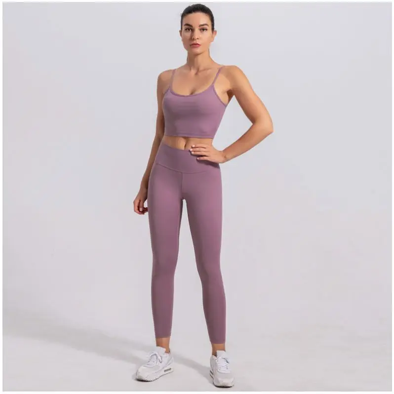 
2021 Wholesale Women Active Wear Yoga Bra Top And Legging Set 2 Piece Sports Yoga Set 
