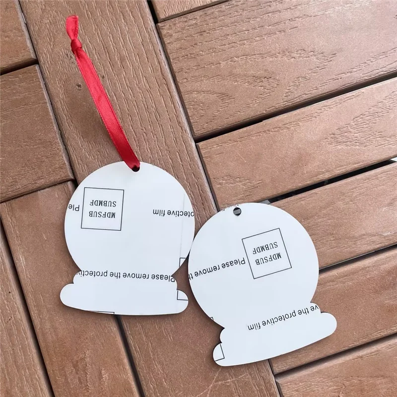 MDFSUB SEDEX wholesale price Christmas Crystal Globe Hanging Ornament Sublimation Blank Mdf Ornaments with protective film