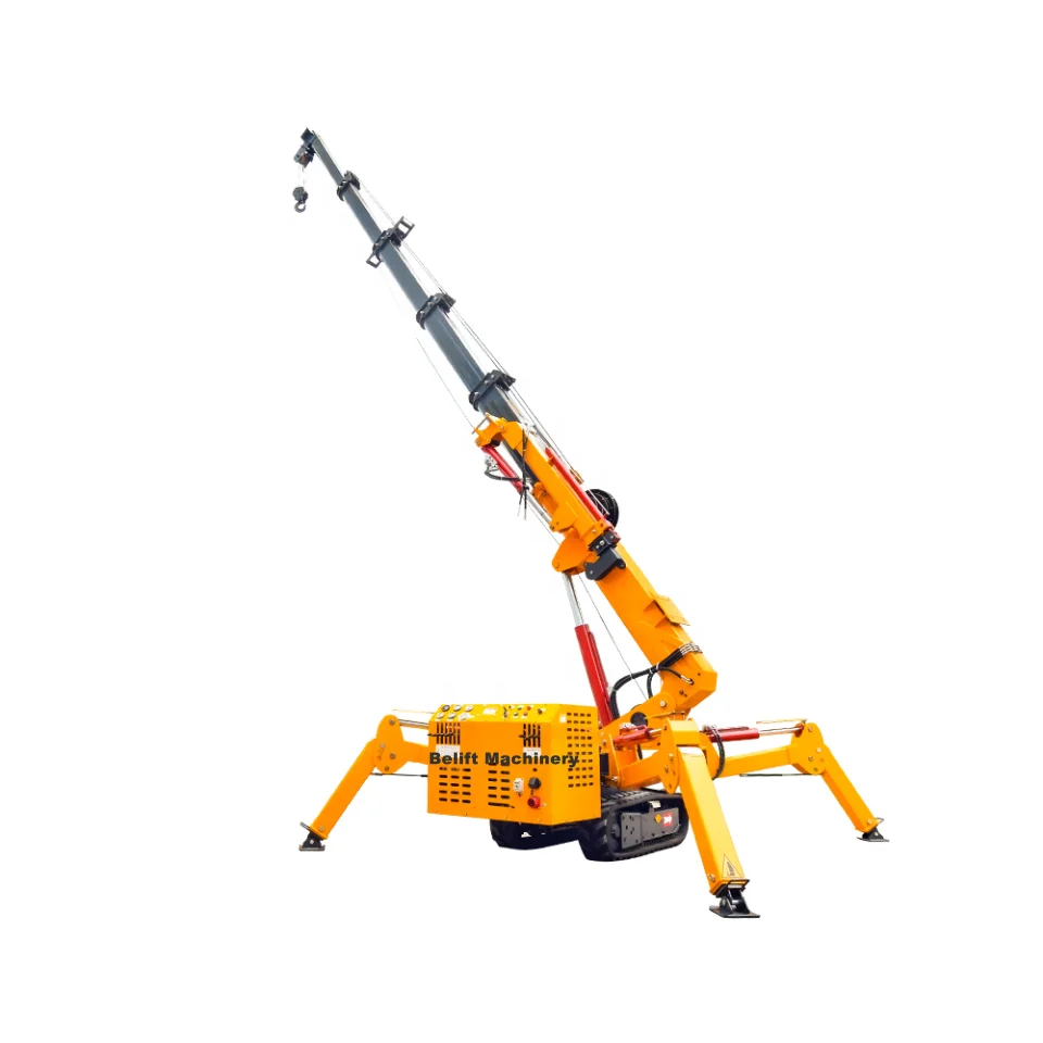 Portable Small Hydraulic Flying Jib Crane Space Crawler Folding Mini Spider Crane with Multiple Specification Work Platforms