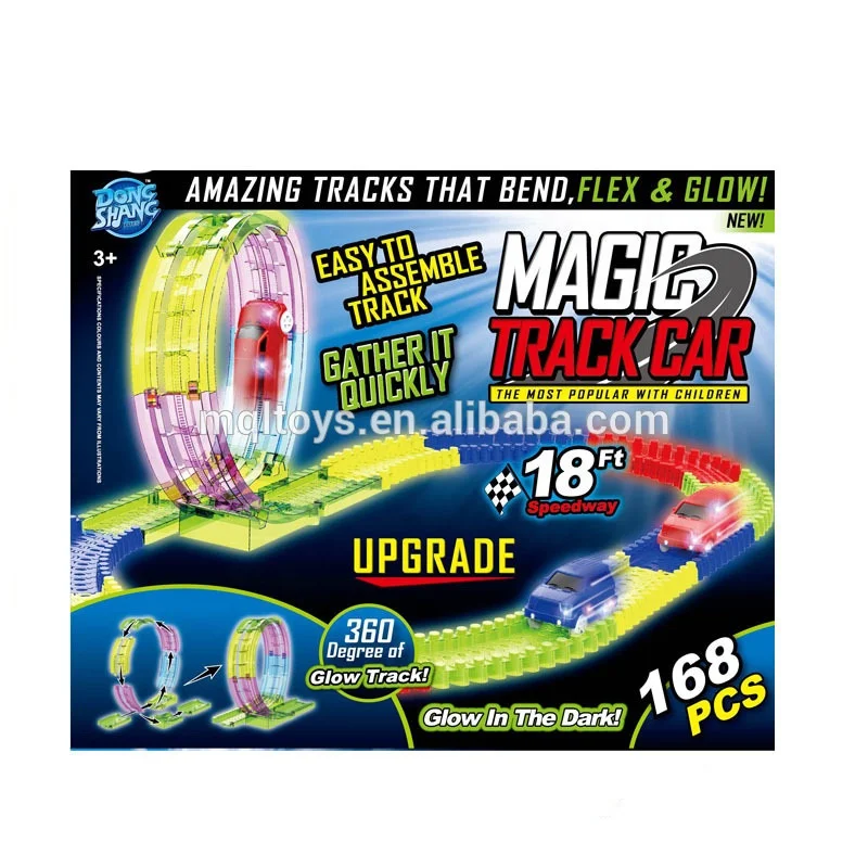 168PCS Bendable racing track 360 loop track set with light up car