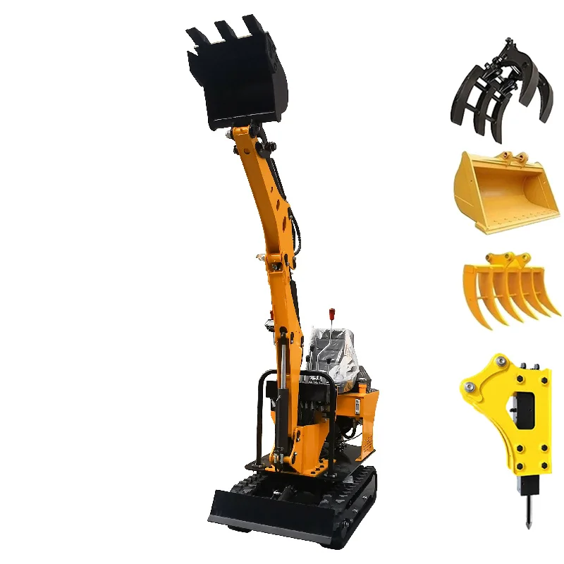 AUM Small Digger Machine 1t Bagger Mini Crawler Excavator Pelle Excavadora Mini Bagger CE Certified