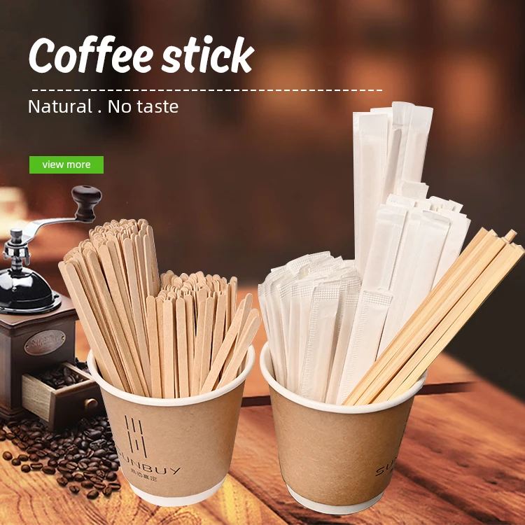 Custom Logo Wooden Stir Sticks Biodegradable Cafe Grade Natural Bamboo Coffee Stir Sticks for Cocktails Tea