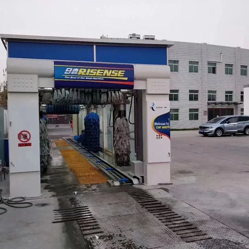 China qingdao risense high pressure full automatic drive through tunnel mobile car wash equipment with air dryer