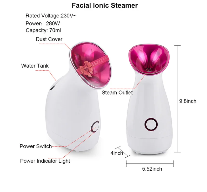  QINGYEE распылитель тумана для лица Vapour Beauty личный уход домашнего использования нано-ионный отпариватель машина