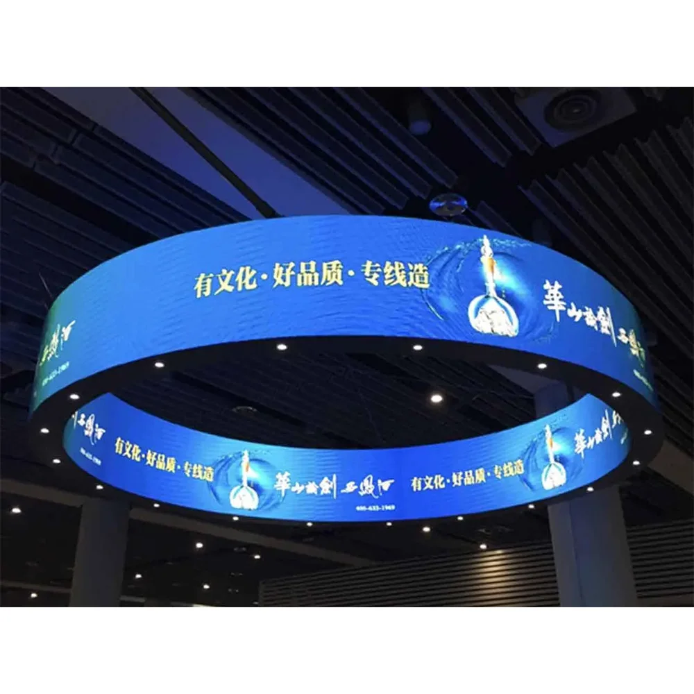 Indoor Digital Advertising Column Sphere Led Display Screen P2 Curve Tradeshow Round Corner Soft 360 Pantalla De Wall Circular