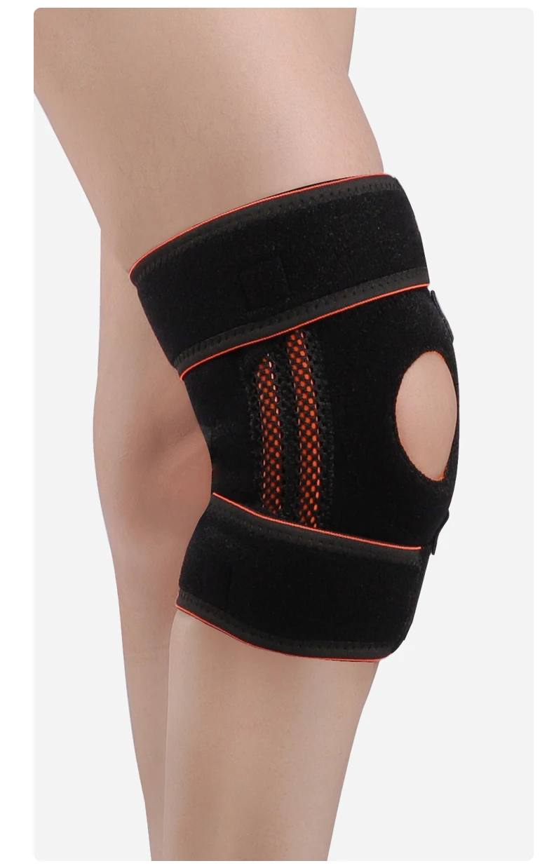 Mountaineering Elastic Customized Neoprene Open Patella Compression Knee Brace For Men And Women