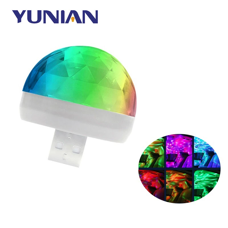 Multi Color USB LED Car Interior Lighting Kit Atmosphere Neon Lamps Led Lights Galaxy Voice Control USB Ball