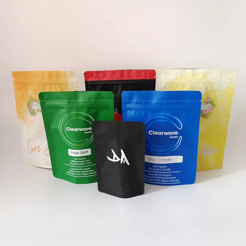 Factory wholesale resealable 1G Custom Printed Resealable Zip lock Mylar Pouch Bag Smell Proof  food coffee tea Packaging