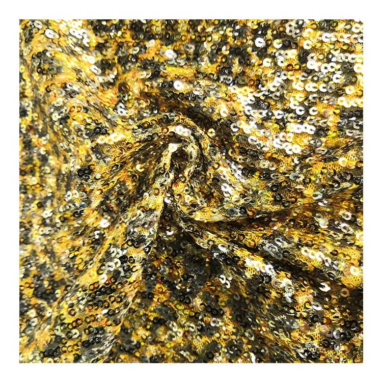 100% полиэстер, Золотой Модный дизайн, ткань с блестками и вышивкой для вечеринки