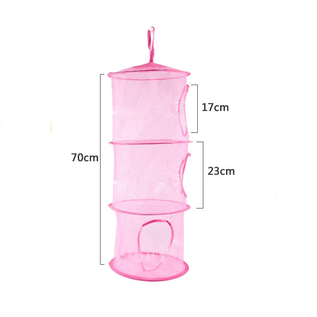 Multifunctional 3 layers Portable Travel Folding Kids Toy Underwear Bra mesh pocket shelf rack hanging storage organizer basket