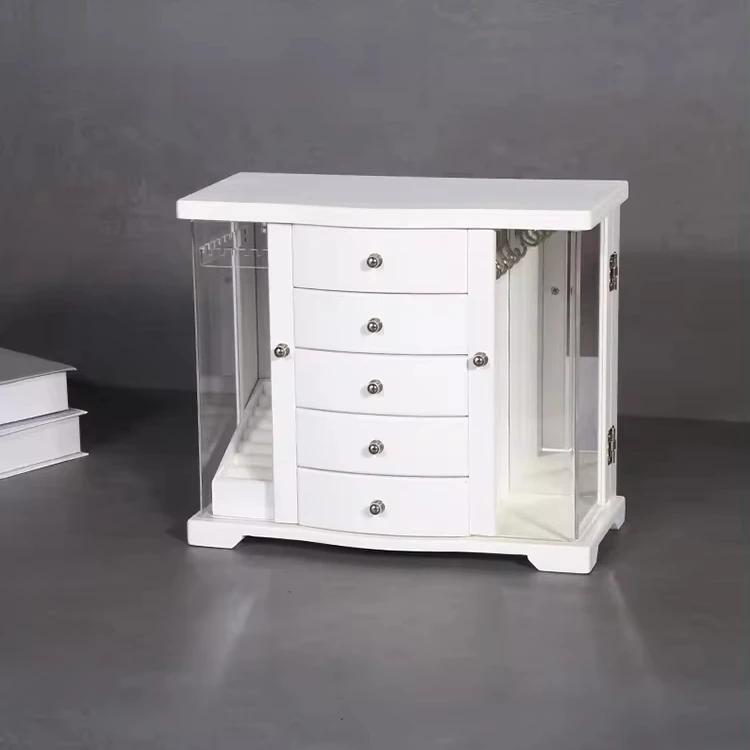 Birthday Christmas Gift  lacquered Wood ring Display Case womens Jewelry Box Organizer jewelry Box for girlfriend mother