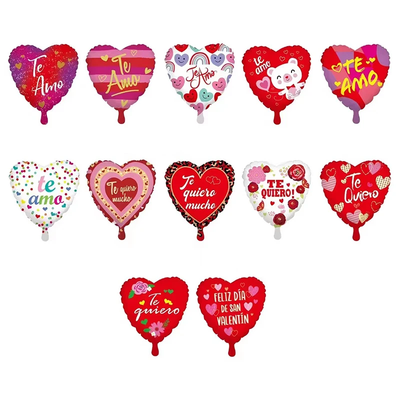 BLN Foil balloon manufacture OEM Te amo Te quiero heart shape valentines Wedding Decoration Foil Helium Mylar Balloons Globo (1600589907412)