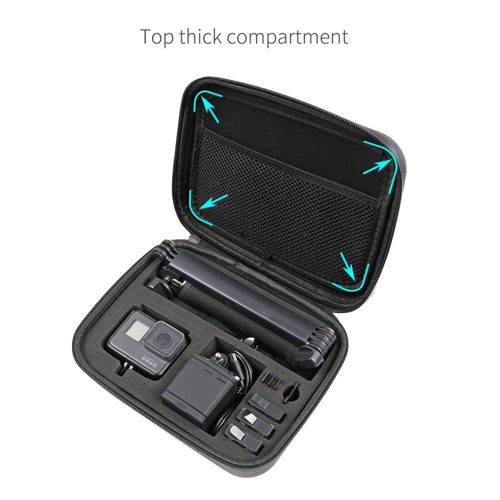 SUREWO  Medium Carrying Case Protective Storage Camera Bag for GoPro Hero (2018)/6/5 Black DJI Osmo Action Camera and More