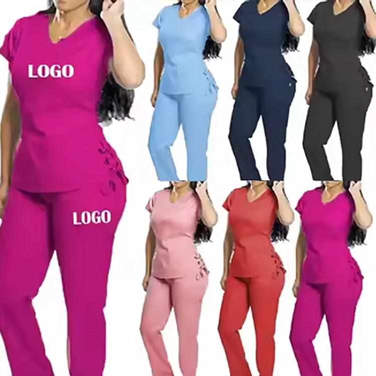 Custom Logo Men Comfortable Nursing Scrubs Uniforms Sets Breathable Women Scrub Nurse Uniform Sets for Hospital