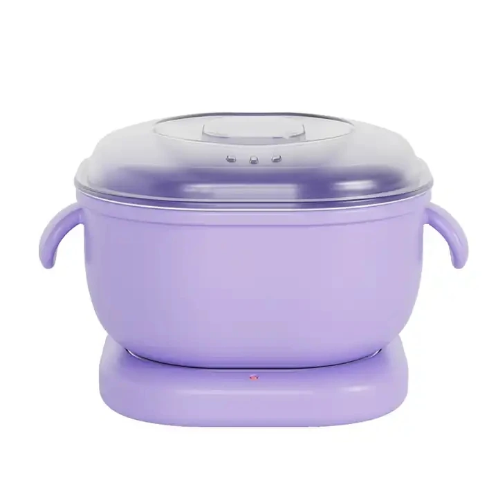 Professional Foldable Silicone Depilator Pot 400ml Capacity Electric Wax Melt Warmer Purple Wax Melting Machine Hair Removal