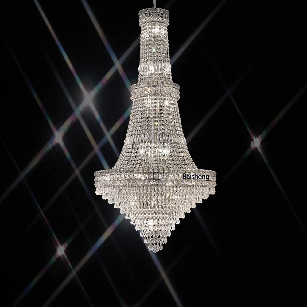 imperial empire crystal chandelier for hotel entrance entryway reception room lobby hall pendant light cristal suspension hang