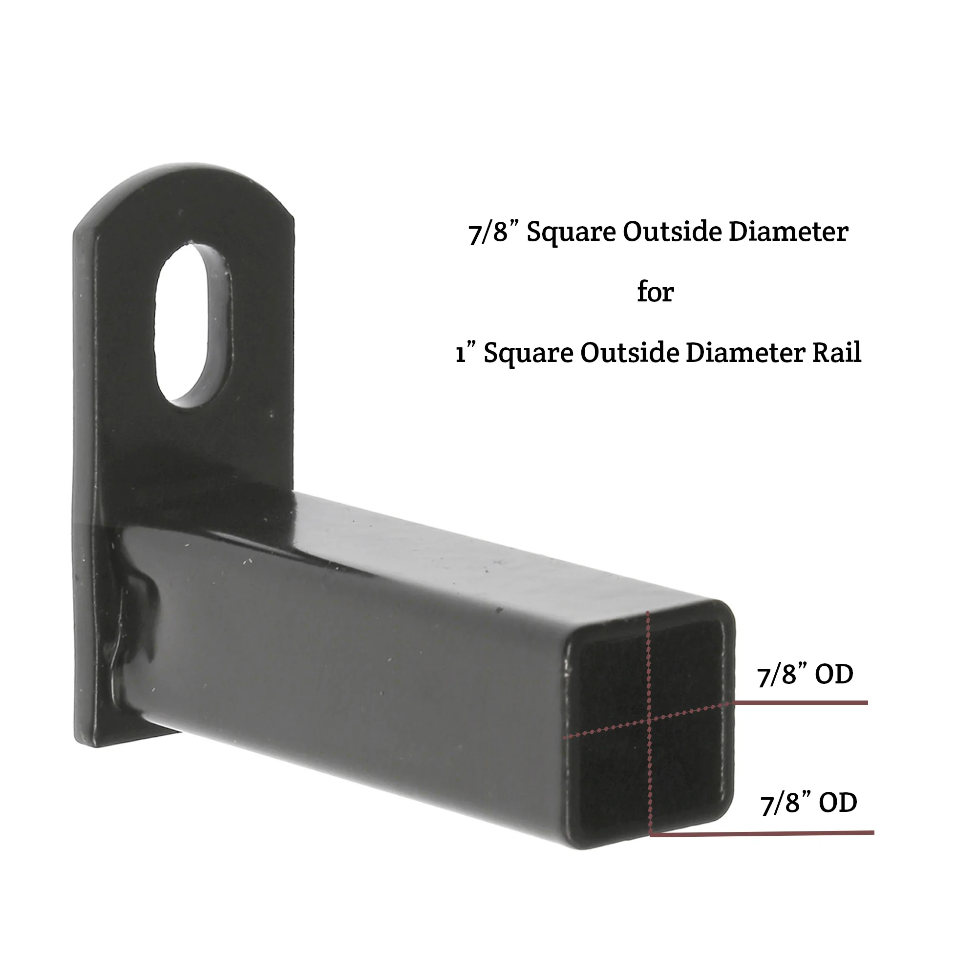 Factory Customized Square Steel Fence Rail Internal Mounting Bracket Iron Fence (Black) Iron Fence Panel Mounting Bracket