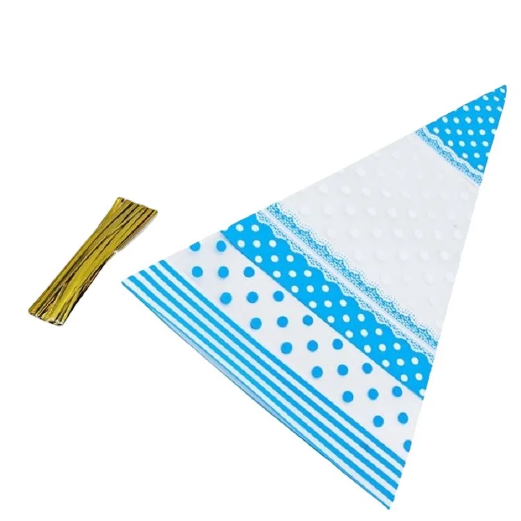 Triangle Meringue popcorn wrap thickened ice cream cone baking clear plastic gift bag