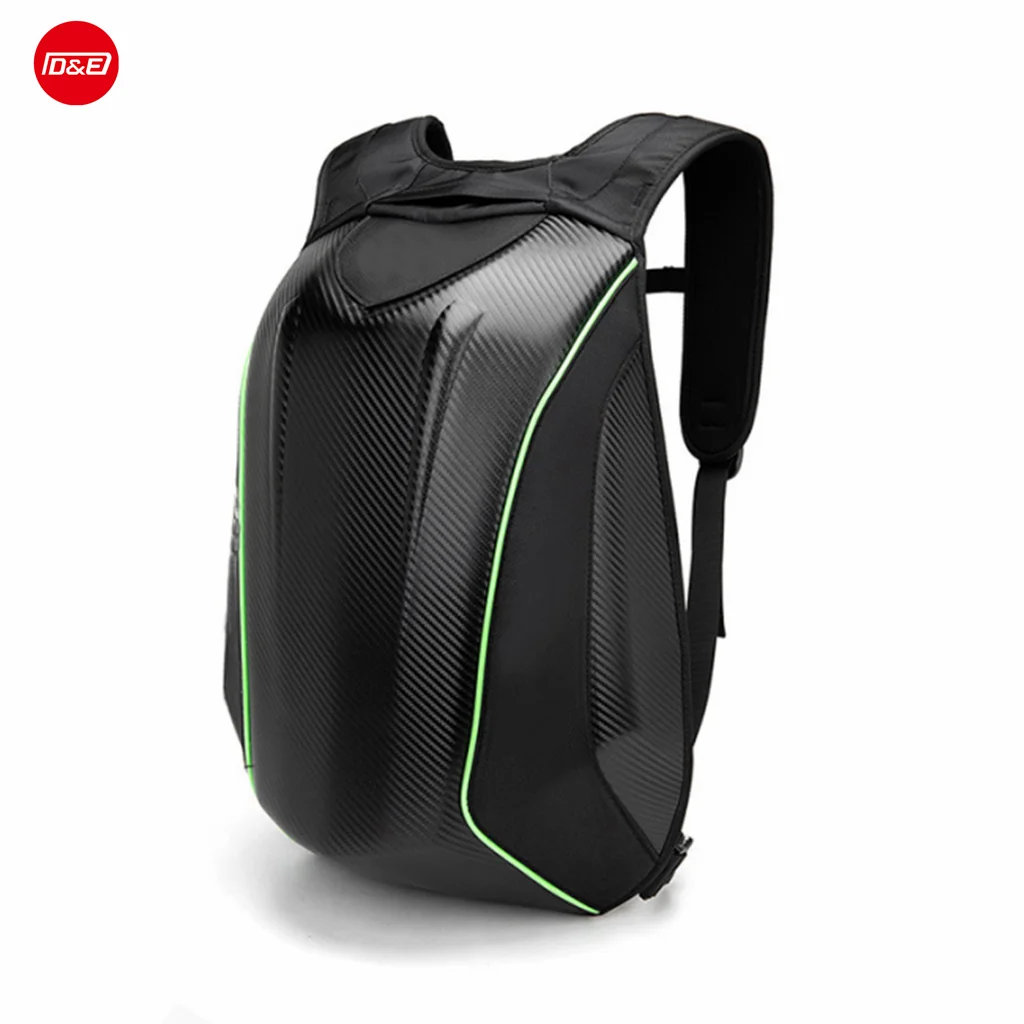 High quality motorcycle hard shell turtle bag Black carbon fiber hard turtle shell motorcycle backpack motor laptop bag