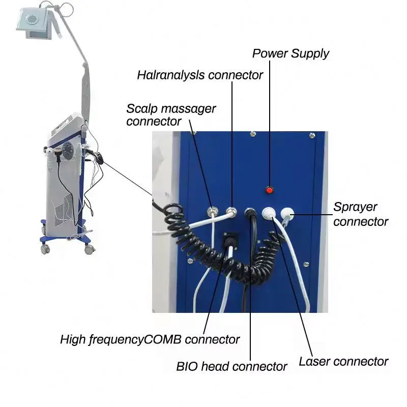 Hair Growth Machine Scalp Massage Devices With Diode Laser Micro Needle Rf Roller Kit Oil Micro-Current Oxygen Red Light Therapy