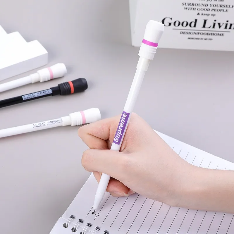 Creative Anti Stress Fidget Toy Students Black Spinning Spinner Rotating Gel Ballpoint Pen