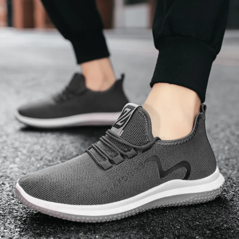 Wholesale cheap hot Sale in stock Running sneakers fashion casual sneakers black and grey colors walking style shoes