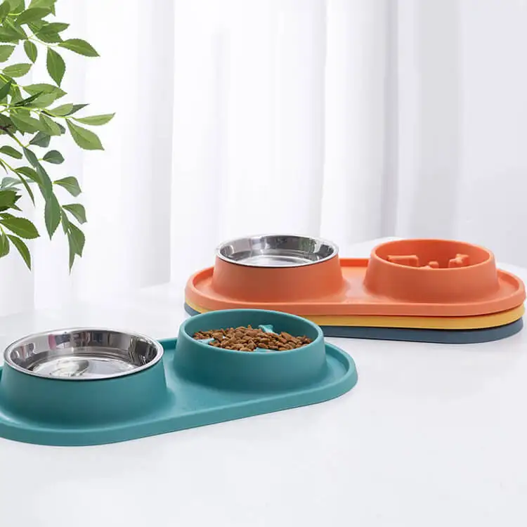 Wholesale Stainless Steel Slow Food Bowl Dual-Purpose Stainless Steel High-Quality Small Animals Dog Bowls