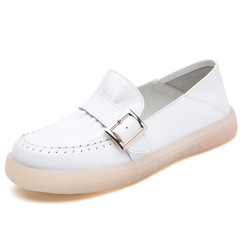 Fashion shallow leather ladies flat shoes high-end material cheap price buy different styles together to enjoy discount