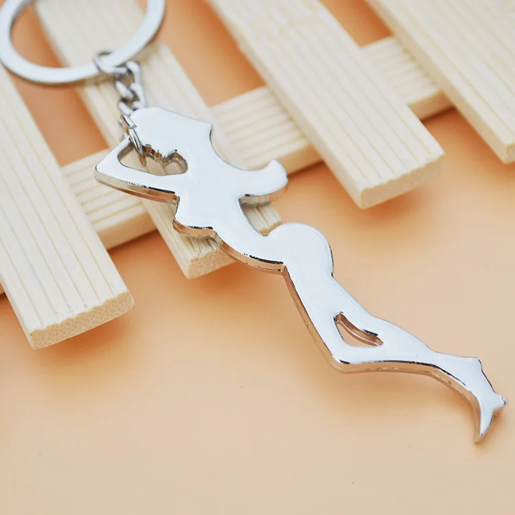 Bottle Opener Keychain Metal Sexy Lady Pendant Beer Opener Beverage Soda Beer Bottle Opener Keyring Christmas Birthday Gift