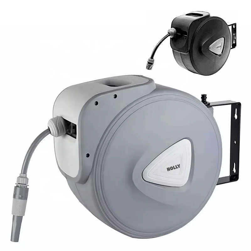 Auto PVC Pipe Reel 50ft automatic Self retractable garden hose reel Yard hose industry hige Car wash 15 M Meter water hose reel