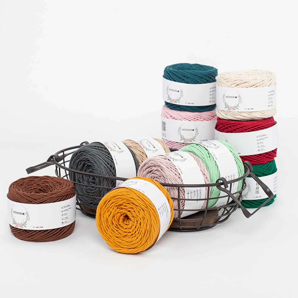 Cotton Linen DIY Hand Knitting thread Chunky Woven Worested Yarn for Crochet