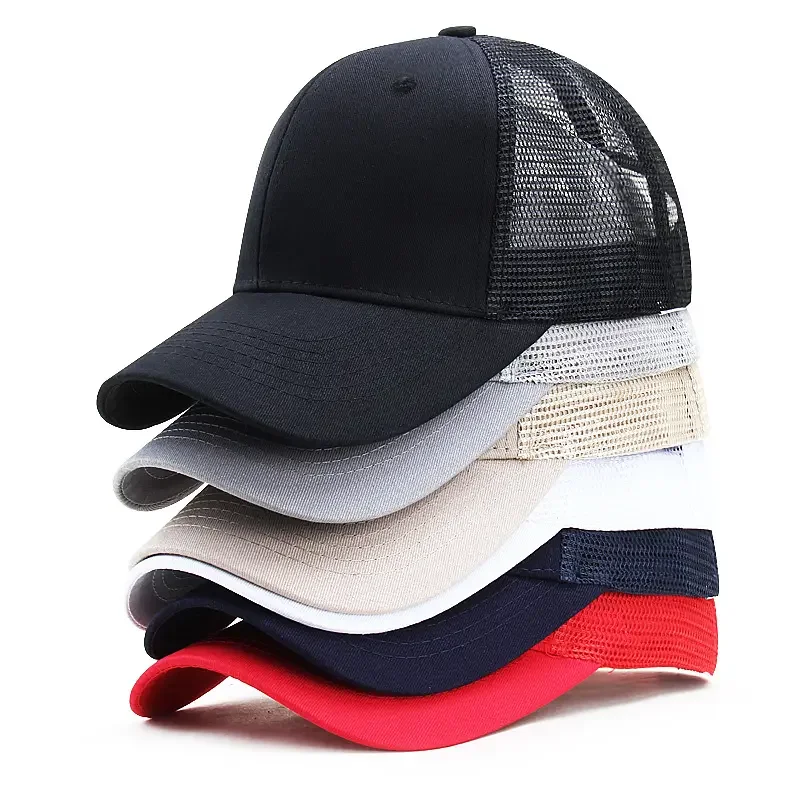 Sublimation Baseball Sports Fashion Men Adjustable Sun Wholesale Custom Mesh Gorras Embroidery Trucker Hat Plain Cap With Patch
