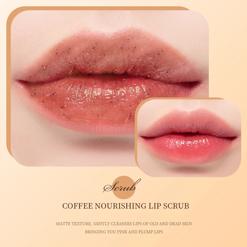 custom package OEM IMAGES coffee soften cutin lip scrub lip balm