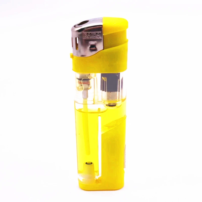 20+ Years factory wholesale L002 with LED light colored gas refillable plastic electronic smoking lighter