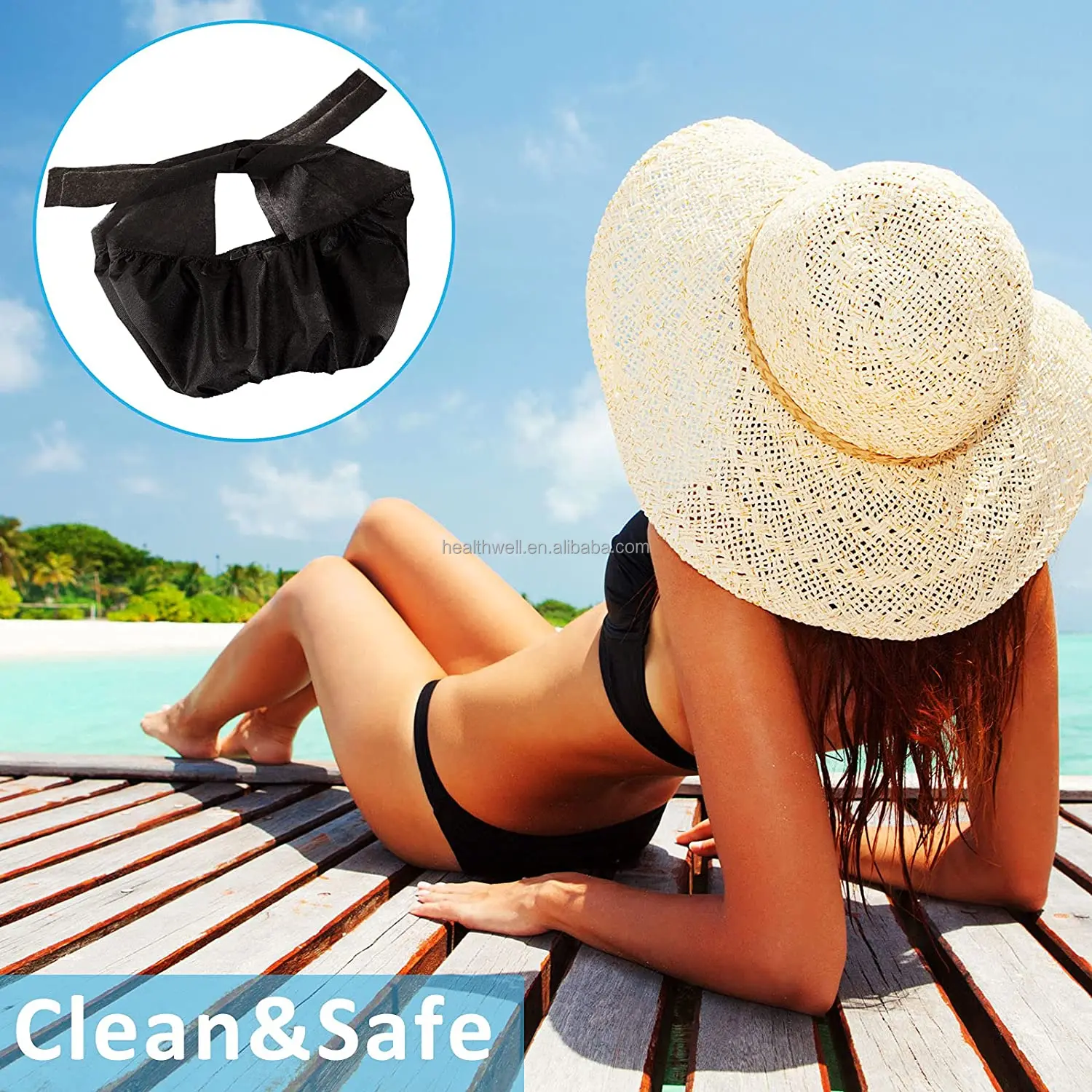 Disposable Strapless Bra Underwear for Beauty Salon, SPA, Spray Tanning