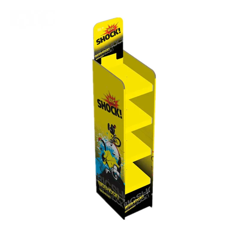 Custom Print Promotional Cardboard Display Stand POP Floor Standing Paper Shelf Display Rack for Energy Drinks