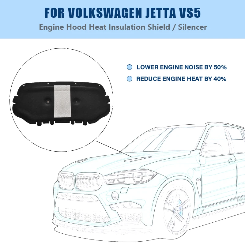 Auto engine cover heat car Front soundproof hood thermal insulation cotton with foil for Volkswagen Jetta vs5