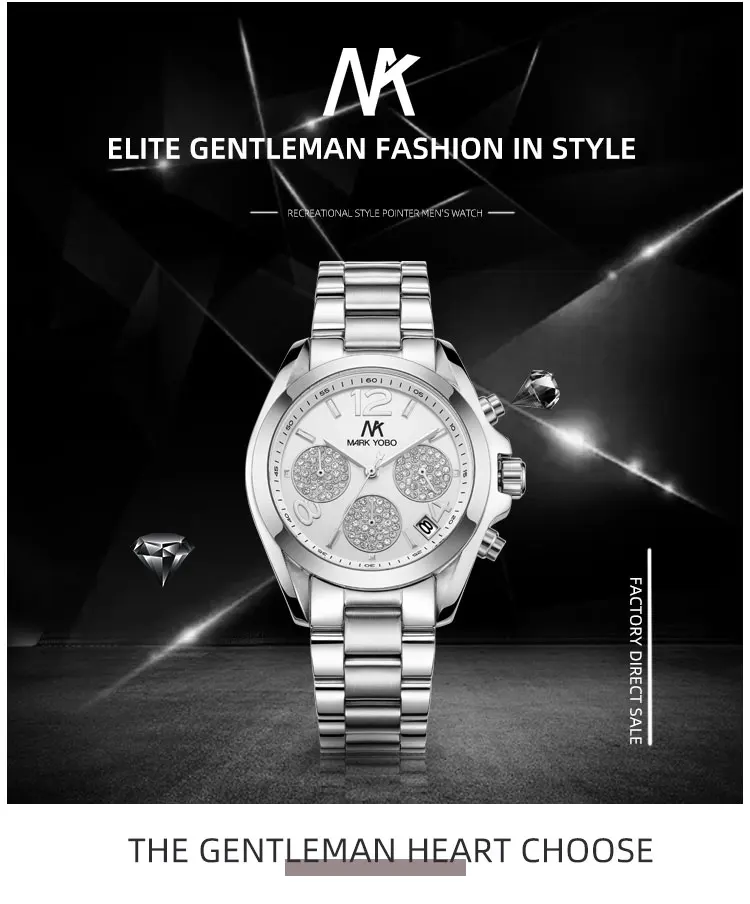 Newest Fashion Luxury Japanese Movement Stainless Steel Waterproof Quartz Wristwatches Watches