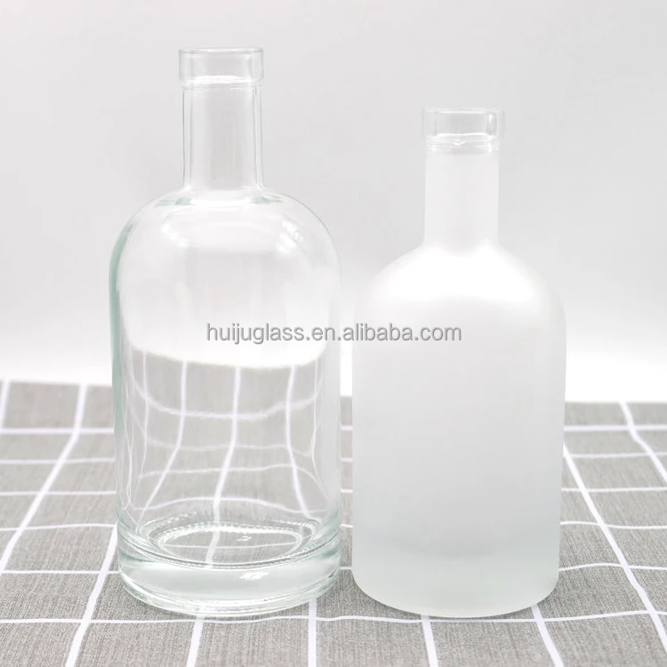 100ml 200ml 375ml 500ml 750ml 1000ml Luxury clear cork top liquor spirits rum vodka whiskey tequila gin glass bottles