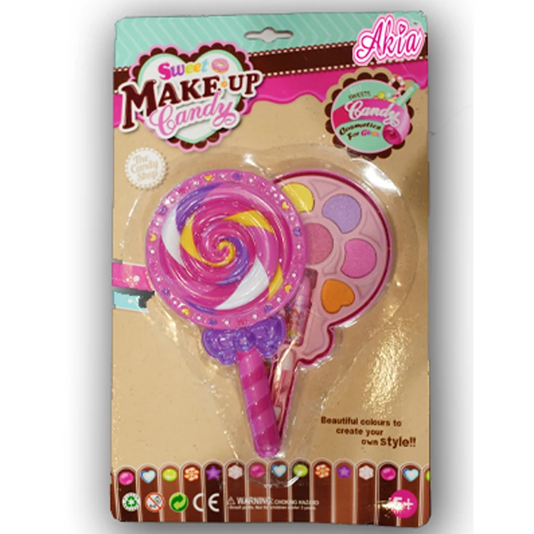 Wholesale Sweet Candy Colour Cosmetics Makeup Plastic 3 layer Lollipop Toy