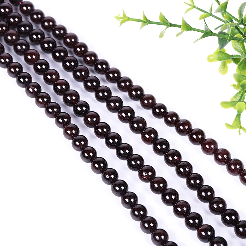 
High quality Natural stone beads red garnet round beads for DIY jewelry making (YSA027) 