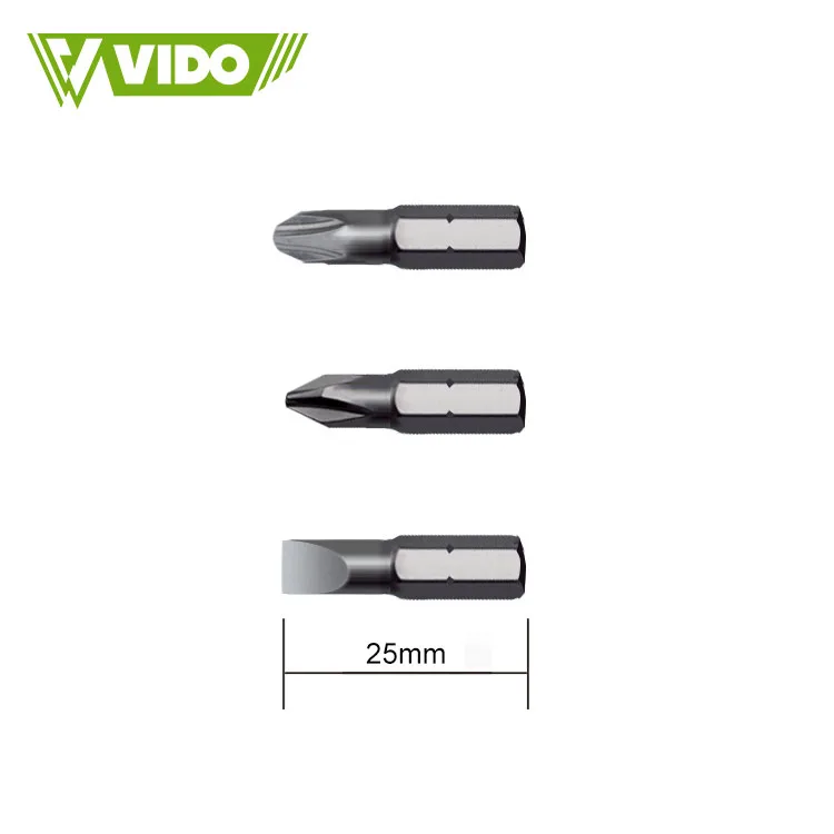 VIDO professional pocket portable 6pcs PH2 S2 mini precision slotted magnetic screwdriver bit set