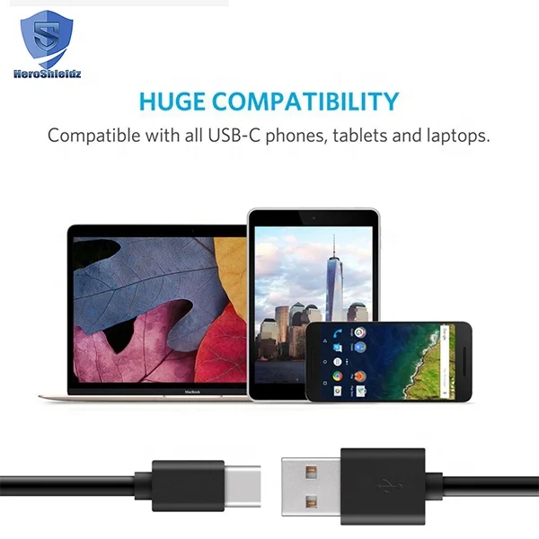 
3.3FT/1M 2.0 USB C Type, Wholesale High Speed USB Type C Charging Cable For Huawei P9/Galaxy S8/Note 7/G5 TPE Jack Cable 