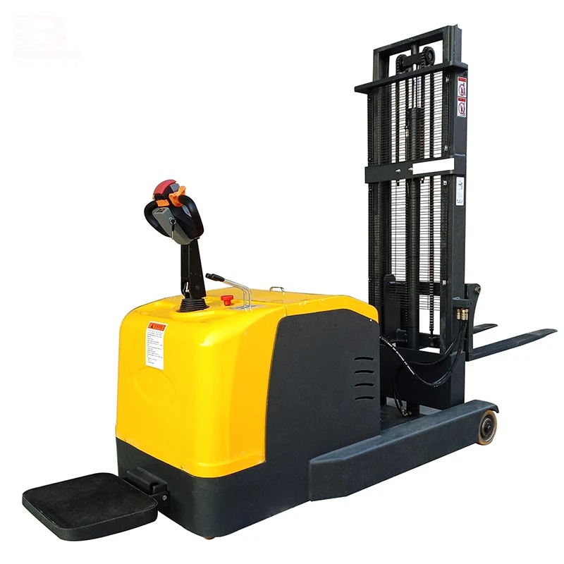 1T 2T forward moving electric vehicle full electric stacker lift fork electric lift truck hydraulic forklift