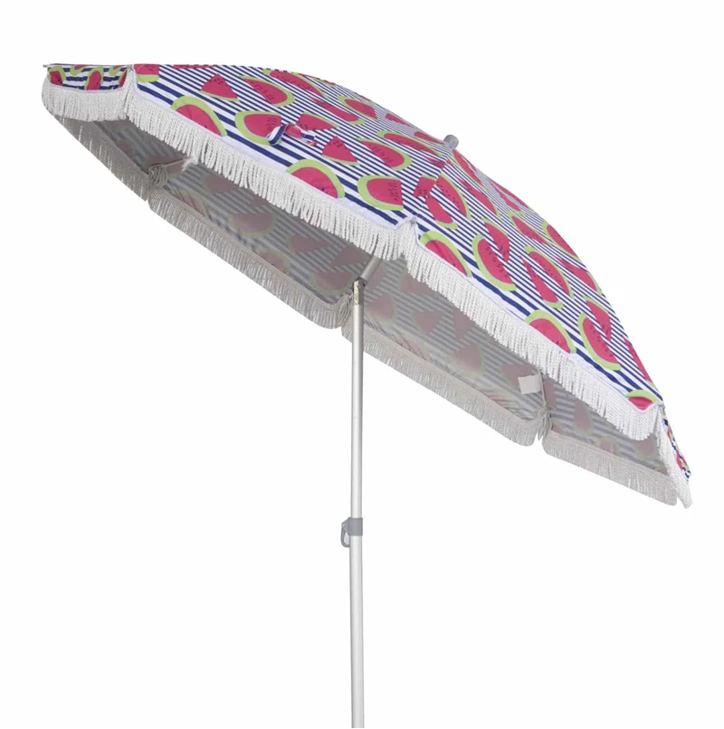 New printed 1.8m dia.tassel patio umbrella outdoor garden beach umbrellas