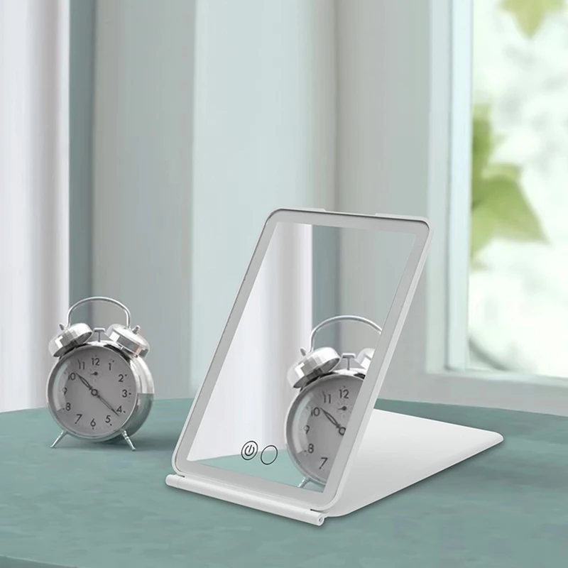 Портативное квадратное карманное зеркало со светодиодной подсветкой маленькое портативное зеркало для макияжа