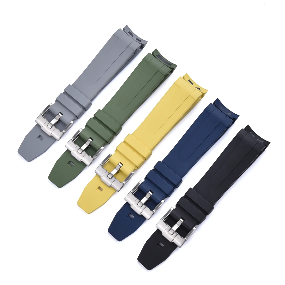 JUELONG Curved End FKM Watch Bands With Soft Rubber Watch Straps 20mm Replacement For Premium Fluorine Rubber Wrist Strap